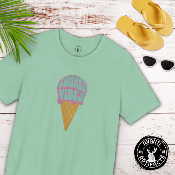 Summer Vibes Retro Ice Cream Cone | Summer Apparel | Summer Tee | Unisex - Shirt